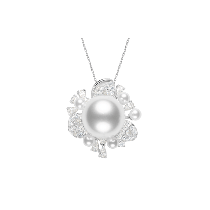 Solaire Pearl Cluster Pendant Necklace - Gem Vivi