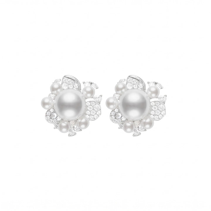 Solaire Pearl Cluster Studs Earrings - Gem Vivi