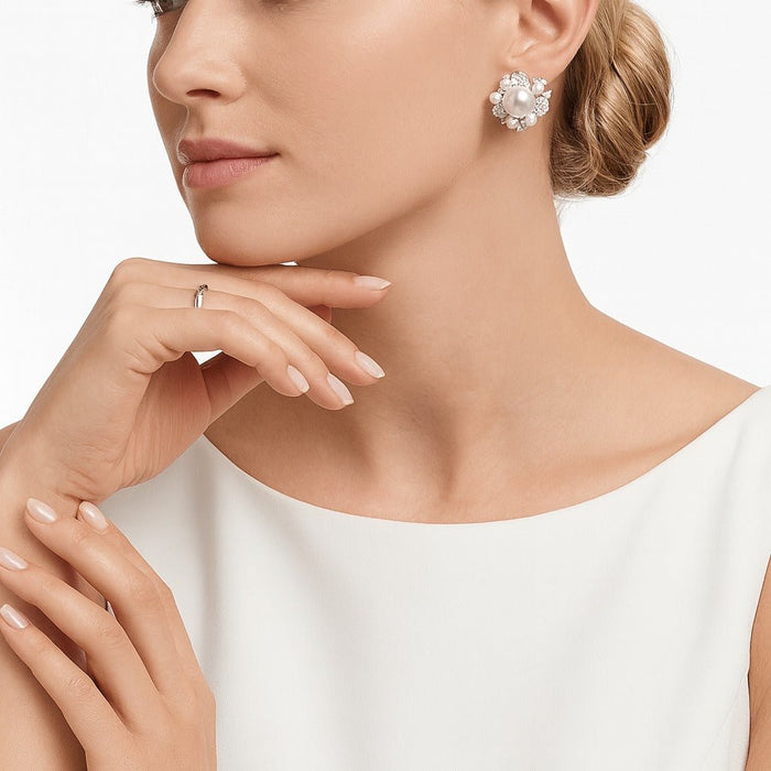 Solaire Pearl Cluster Studs Earrings - Gem Vivi