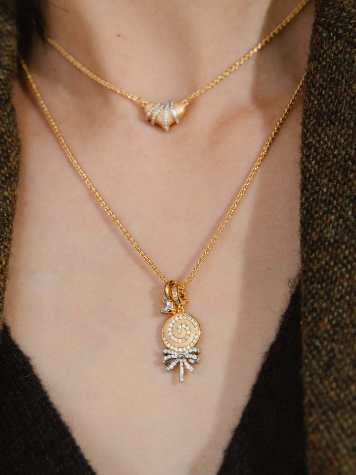 Sparkle Swirl Lollipop Necklace - Gem Vivi