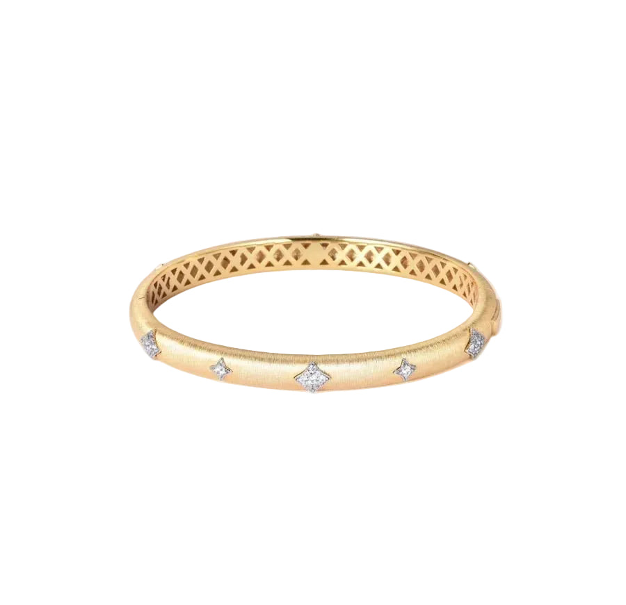 Starlight Brushed Gold Bangle - Gem Vivi