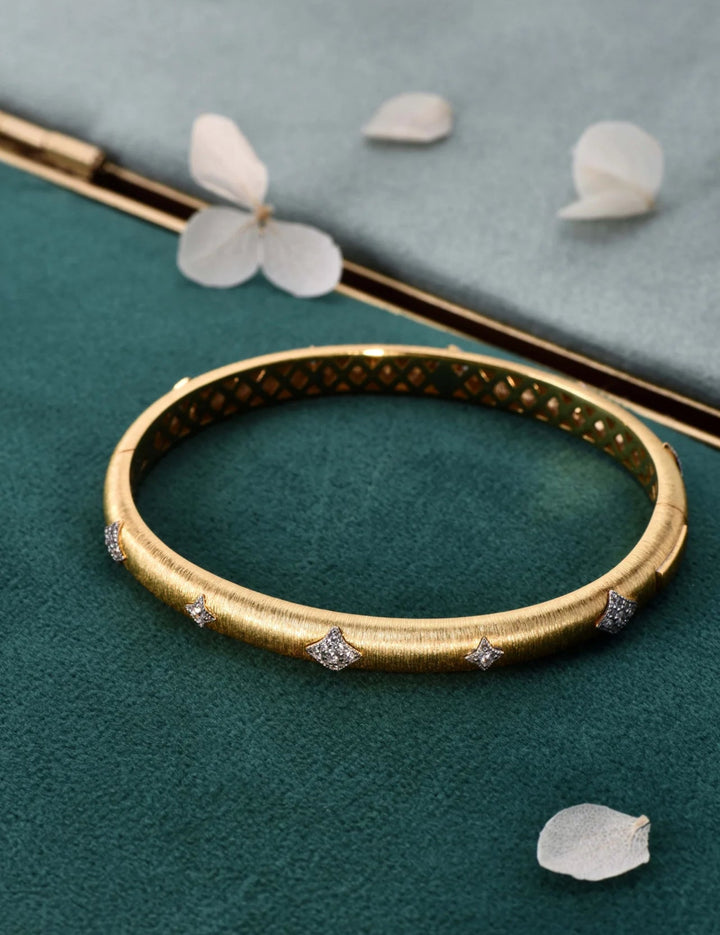 Starlight Brushed Gold Bangle - Gem Vivi