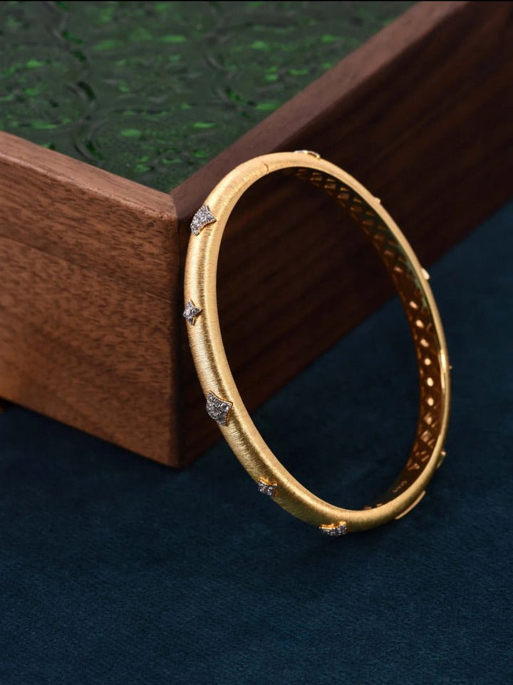 Starlight Brushed Gold Bangle - Gem Vivi