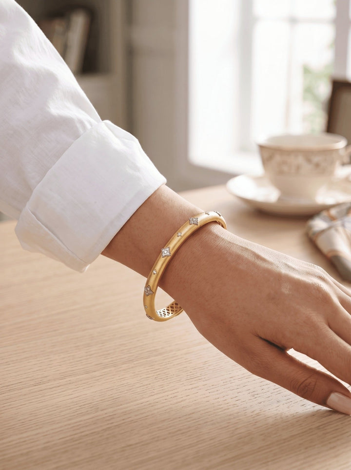 Starlight Brushed Gold Bangle - Gem Vivi
