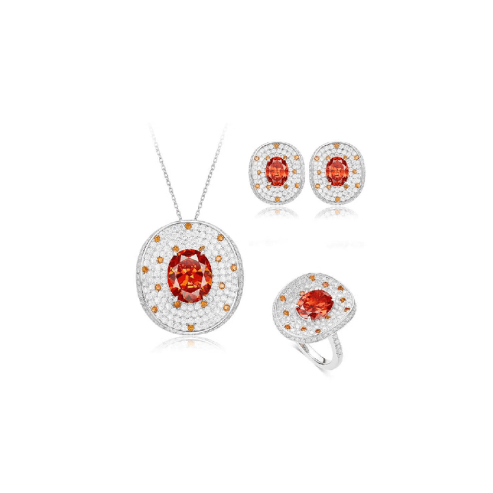 Sunset Spark Halo Jewelry Set - Gem Vivi