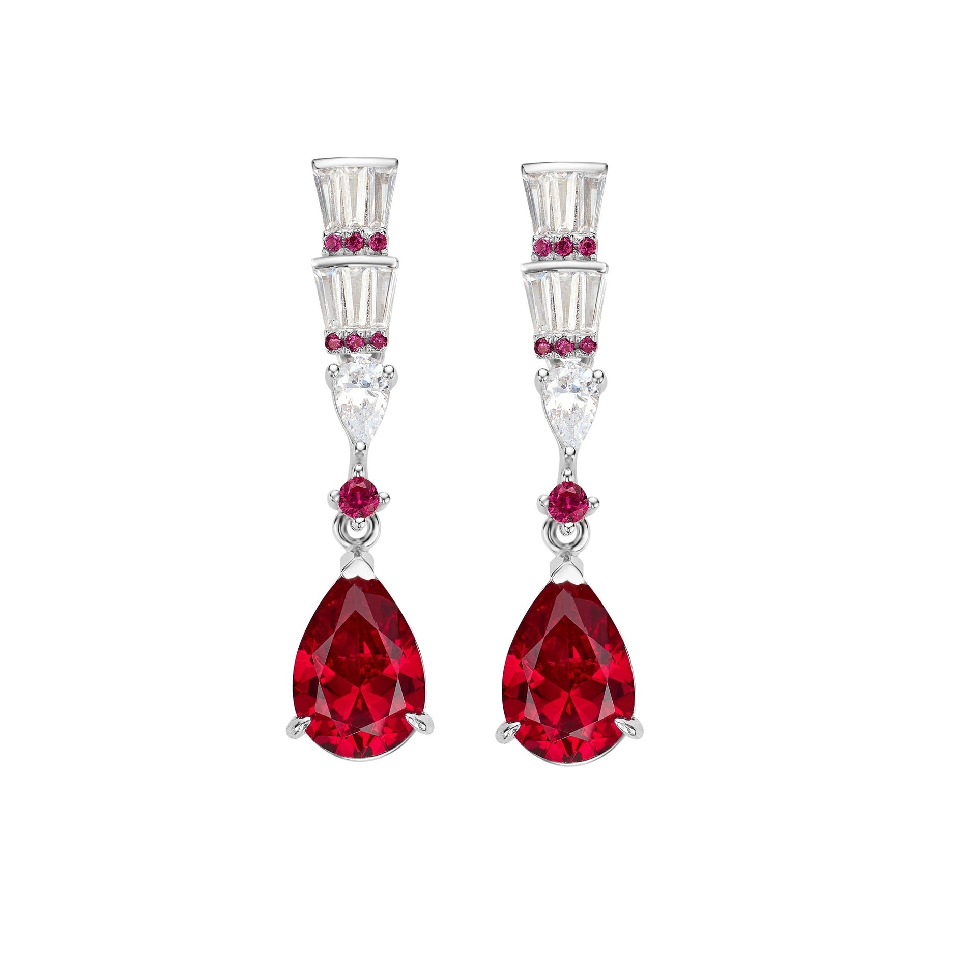 Teardrop Ruby Radiance Earrings - Gem Vivi