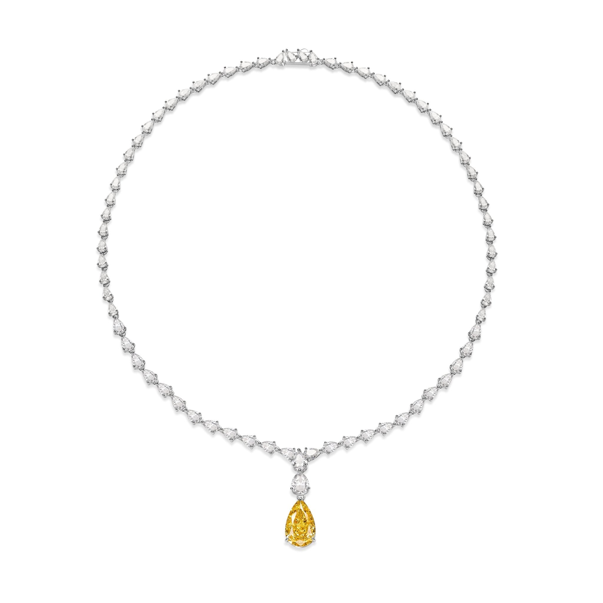 Teardrop Statement Canary Yellow Necklace - Gem Vivi