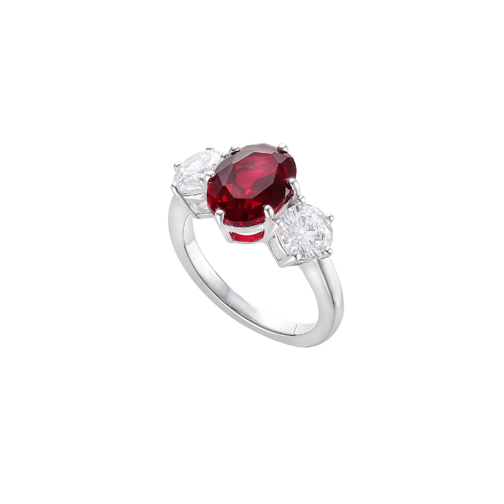 Three-Stone Ruby Ring - Gem Vivi