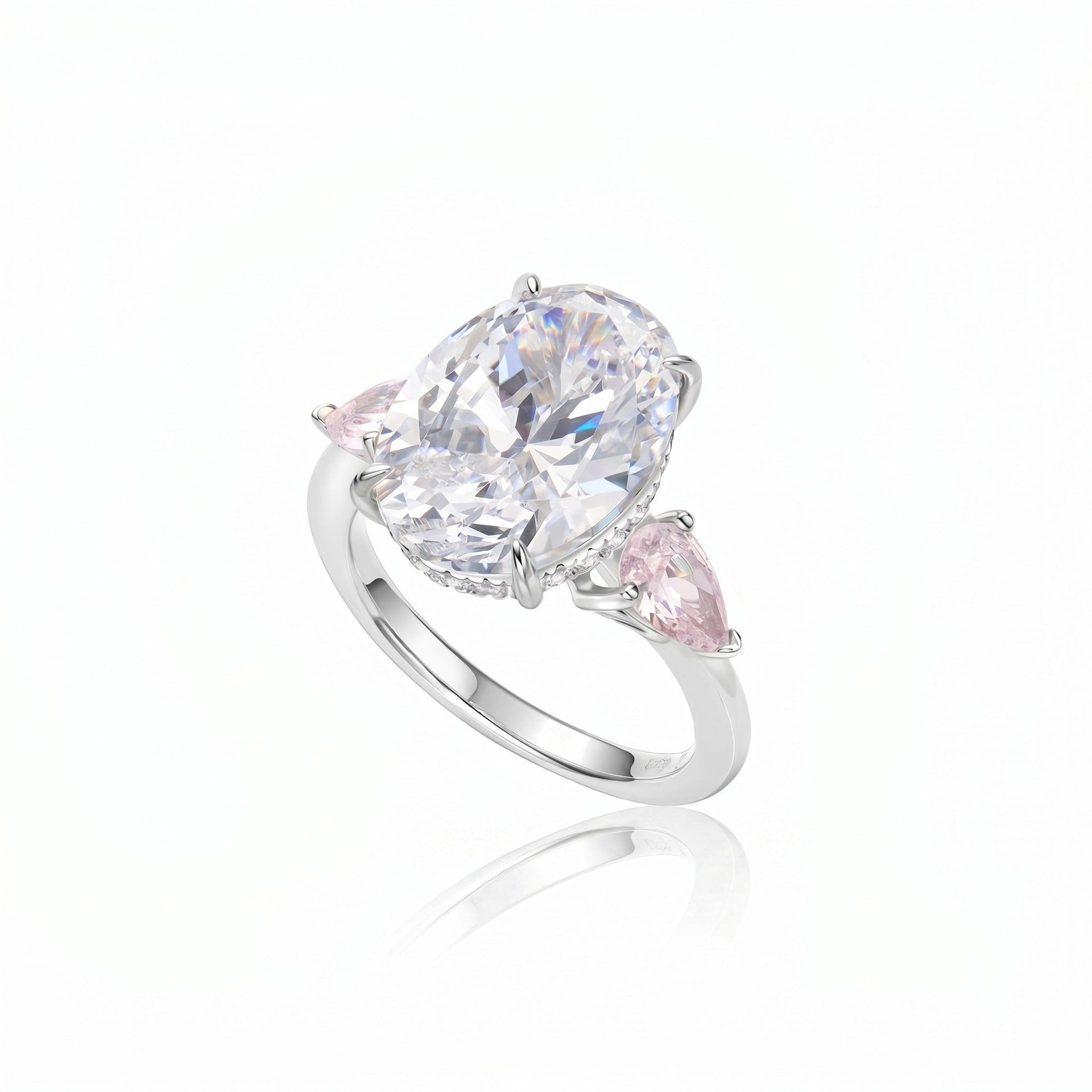 Tri Stones Blush Ring - Gem Vivi