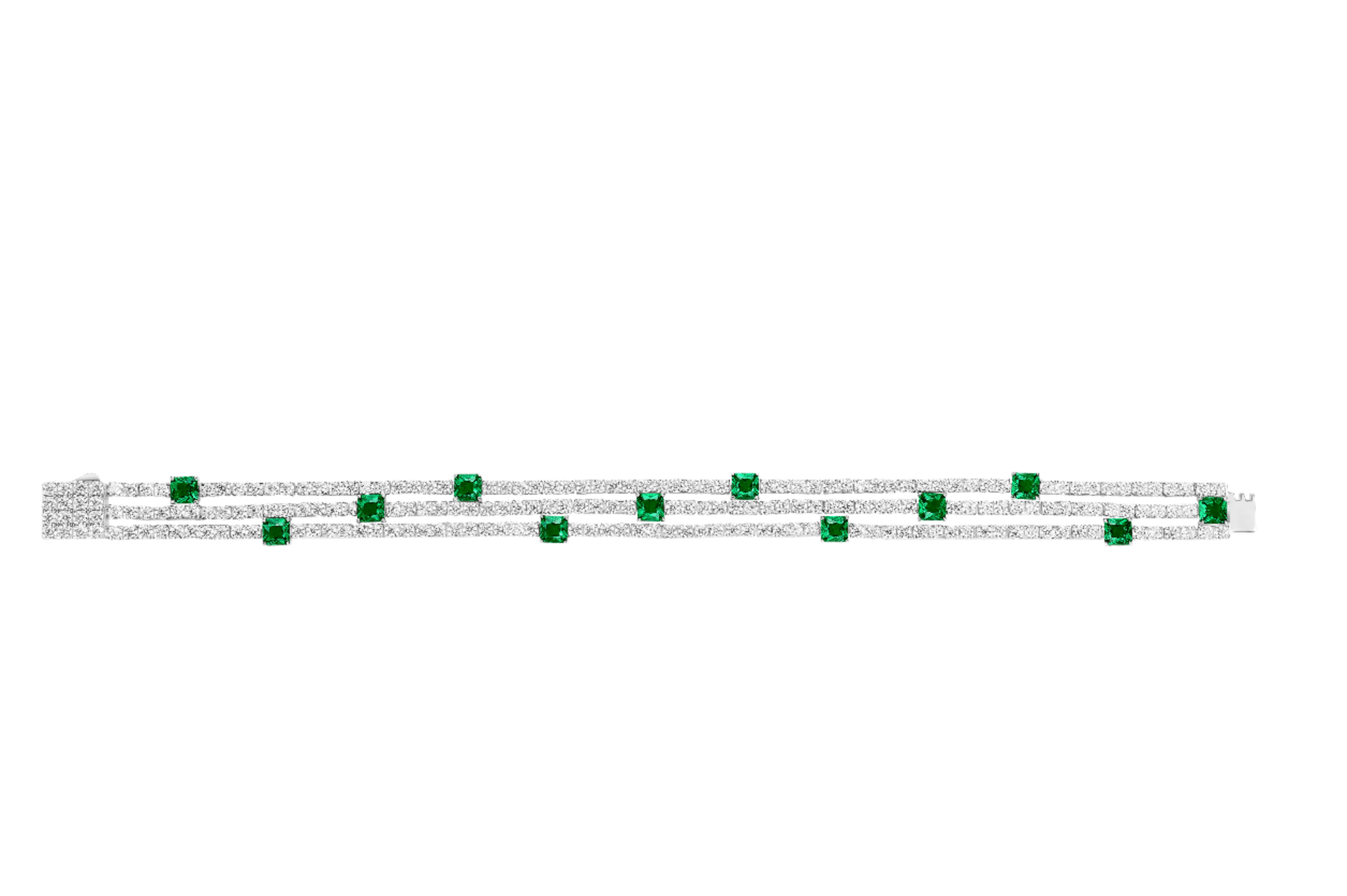 Triple Row Emerald Tennis Bracelet - Gem Vivi