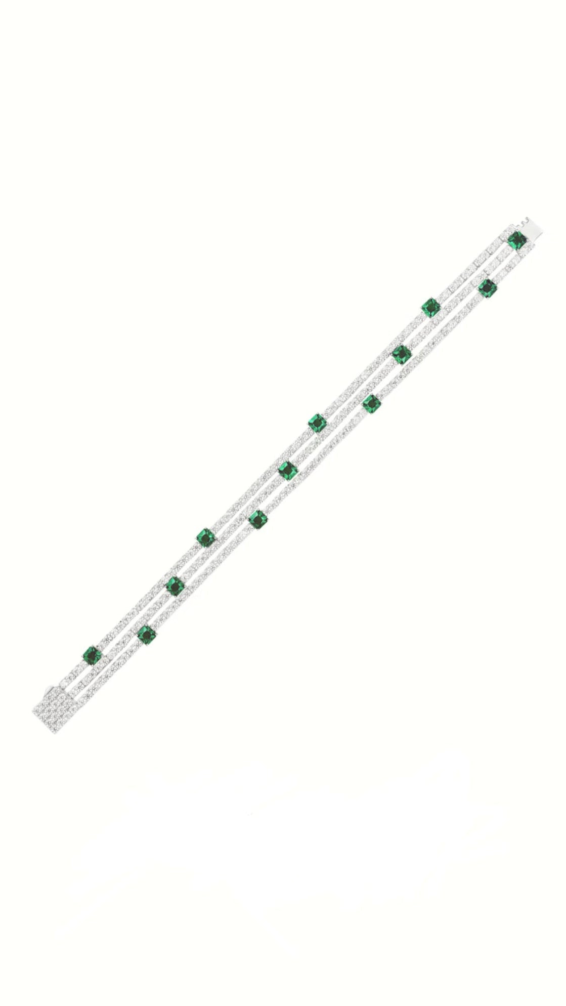 Triple Row Emerald Tennis Bracelet - Gem Vivi