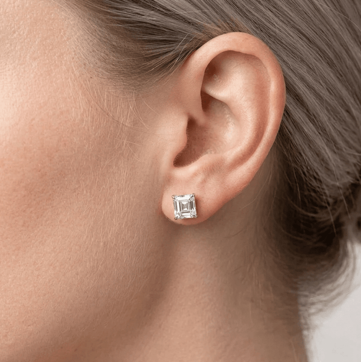 Valencia Asscher Stud Earrings - Gem Vivi