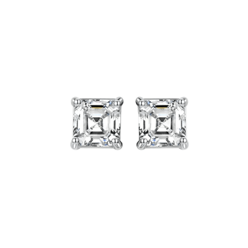 Valencia Asscher Stud Earrings - Gem Vivi