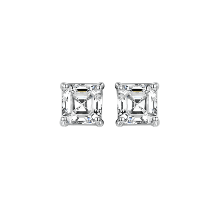 Valencia Asscher Stud Earrings - Gem Vivi
