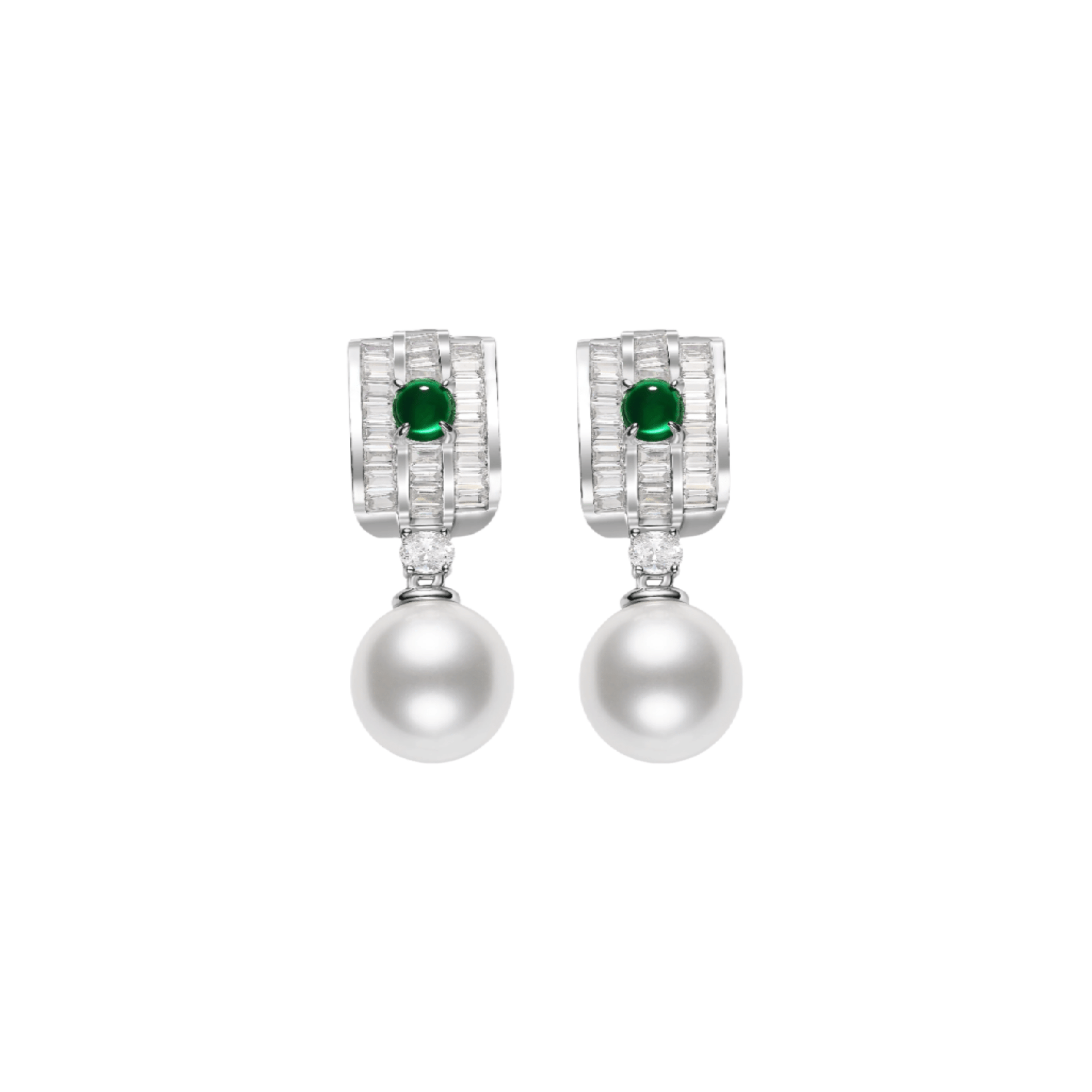 Verdant Emerald Pearl Drop Earrings - Gem Vivi
