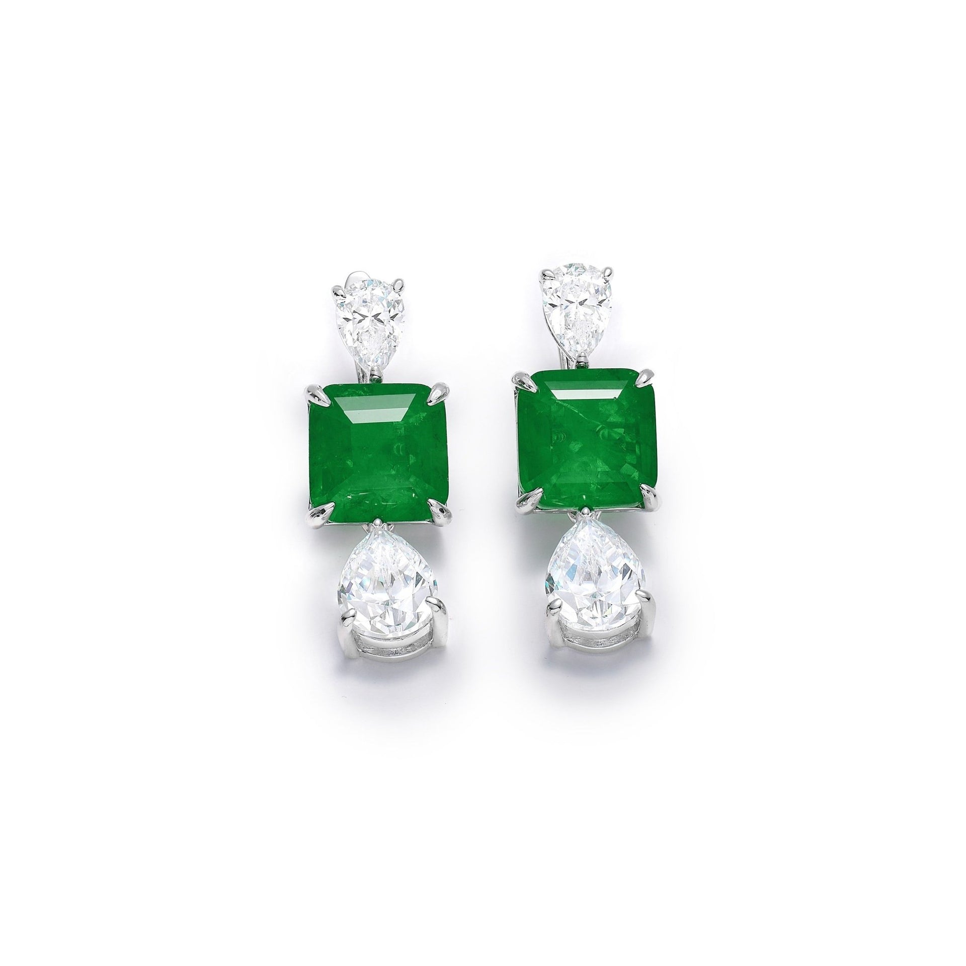 Verdant Sparkle Emerald Drop Earrings - Gem Vivi