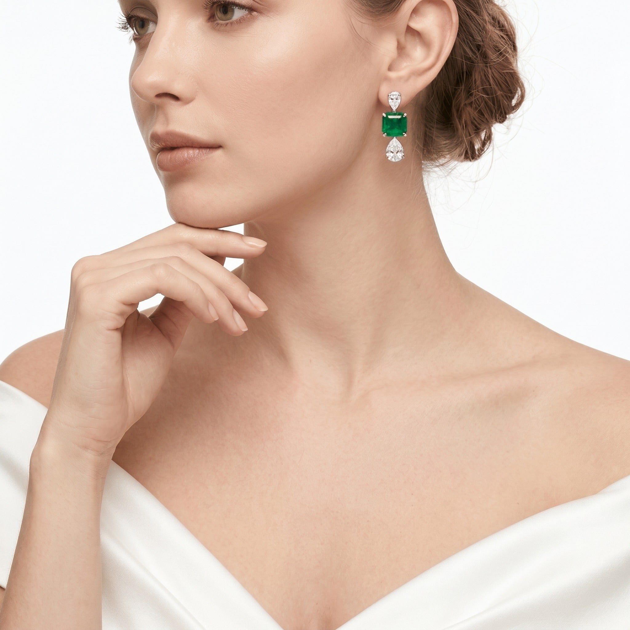 Verdant Sparkle Emerald Drop Earrings - Gem Vivi