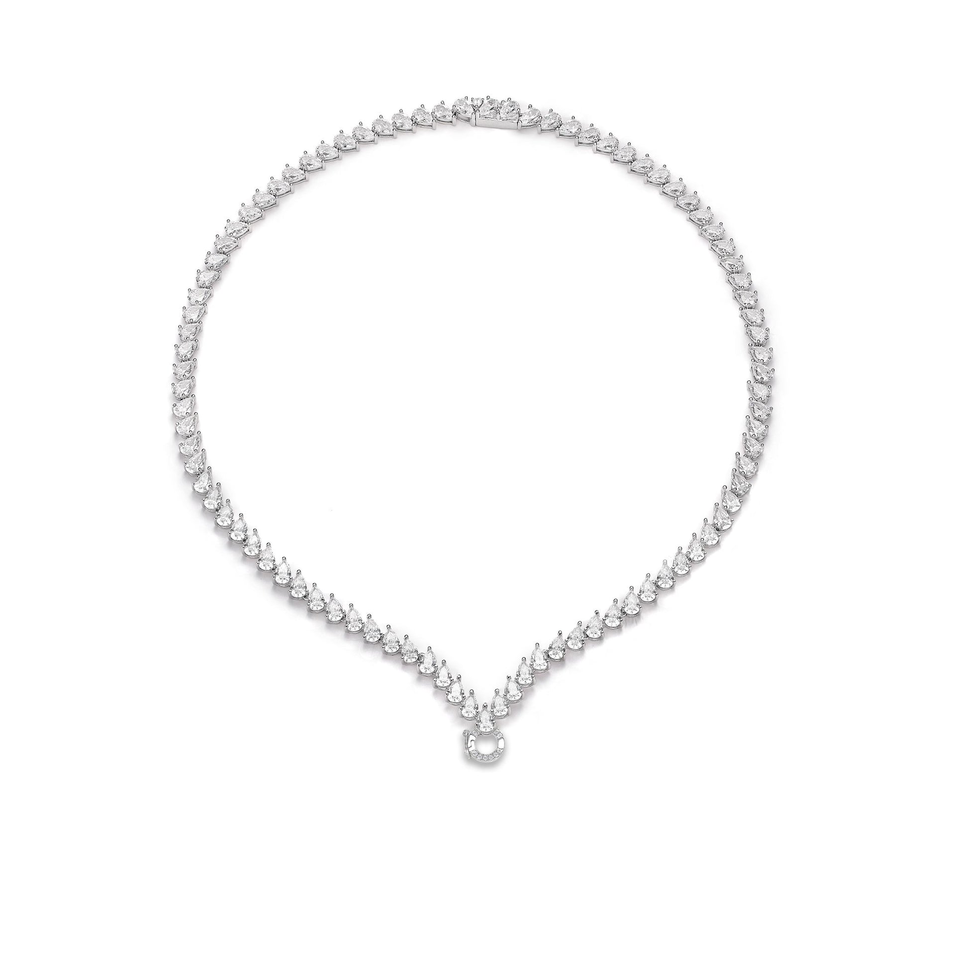 White Luxe Drop Loop Chain - Gem Vivi