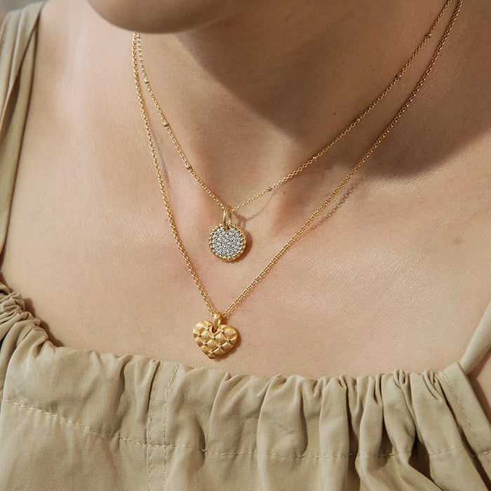Woven Heart Sparkle Necklace - Gem Vivi