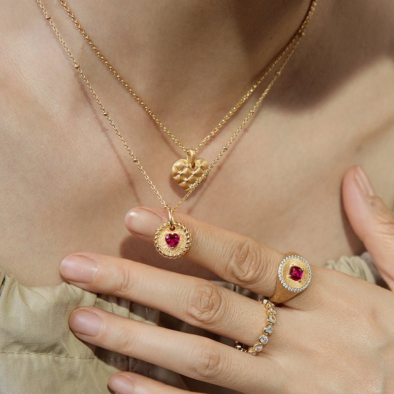 Woven Heart Sparkle Necklace - Gem Vivi