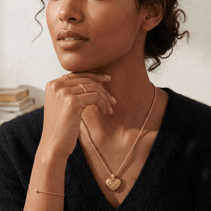 Woven Heart Sparkle Necklace - Gem Vivi