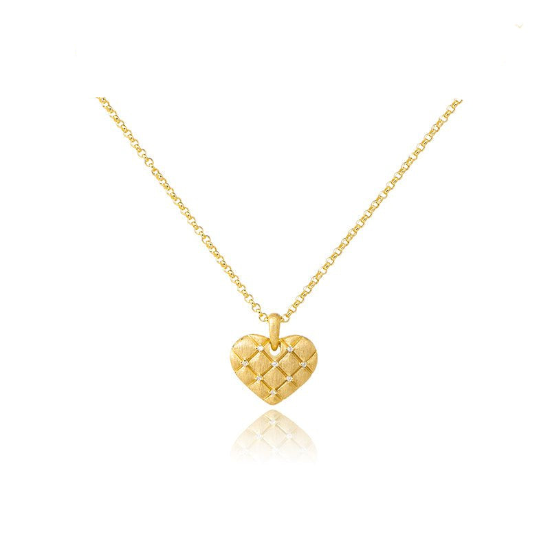 Woven Heart Sparkle Necklace - Gem Vivi
