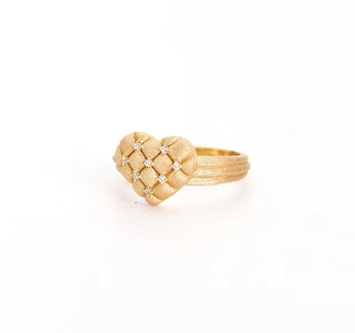 Woven Heart Sparkle Ring - Gem Vivi
