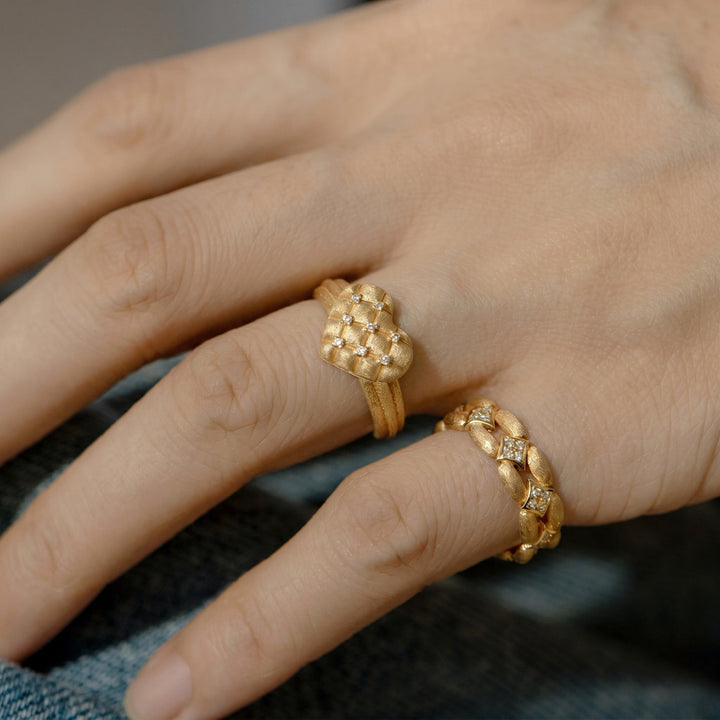 Woven Heart Sparkle Ring - Gem Vivi