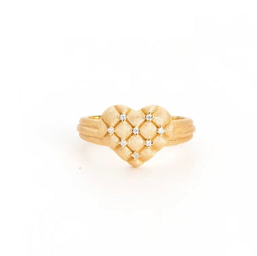 Woven Heart Sparkle Ring - Gem Vivi