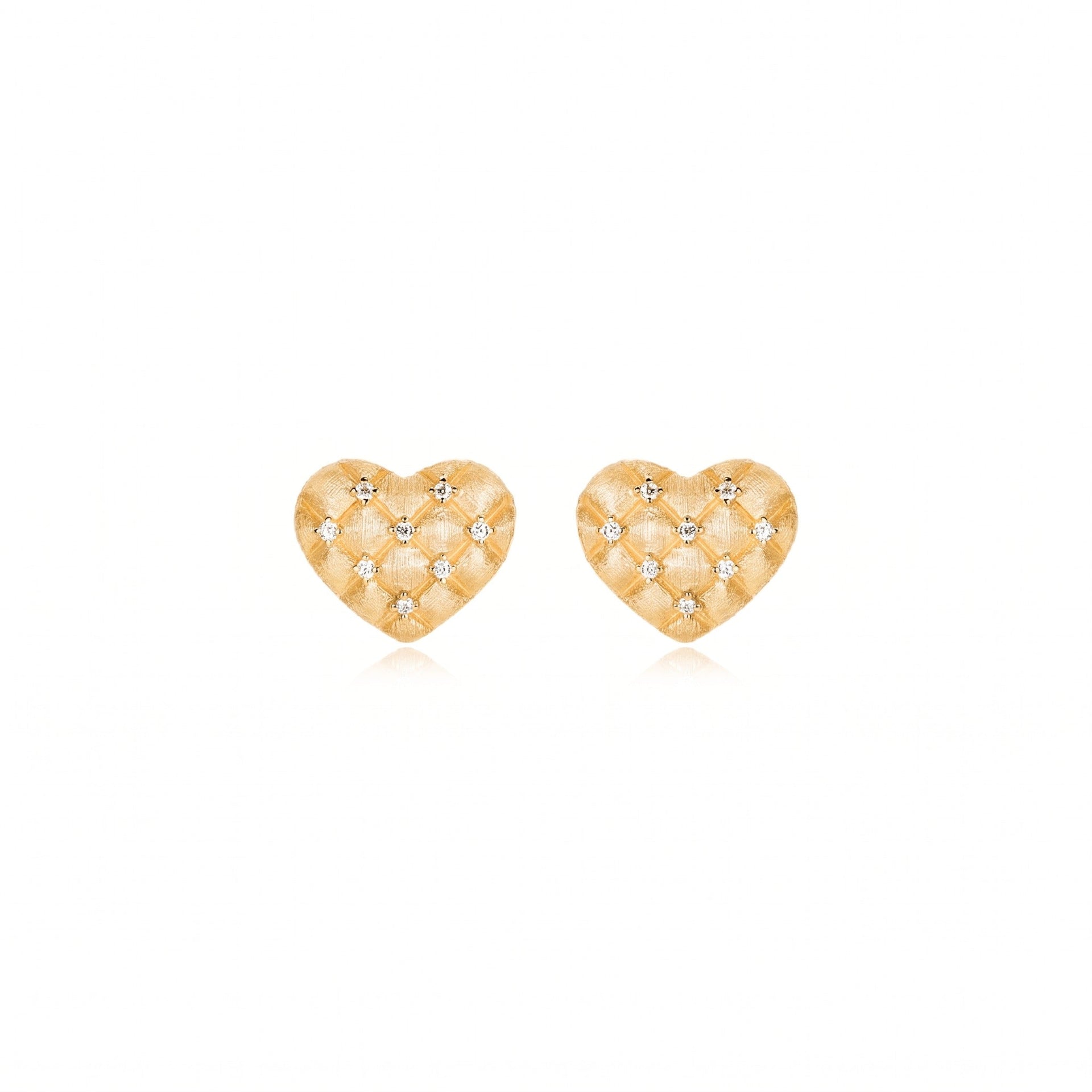Woven Heart Sparkle Studs - Gem Vivi