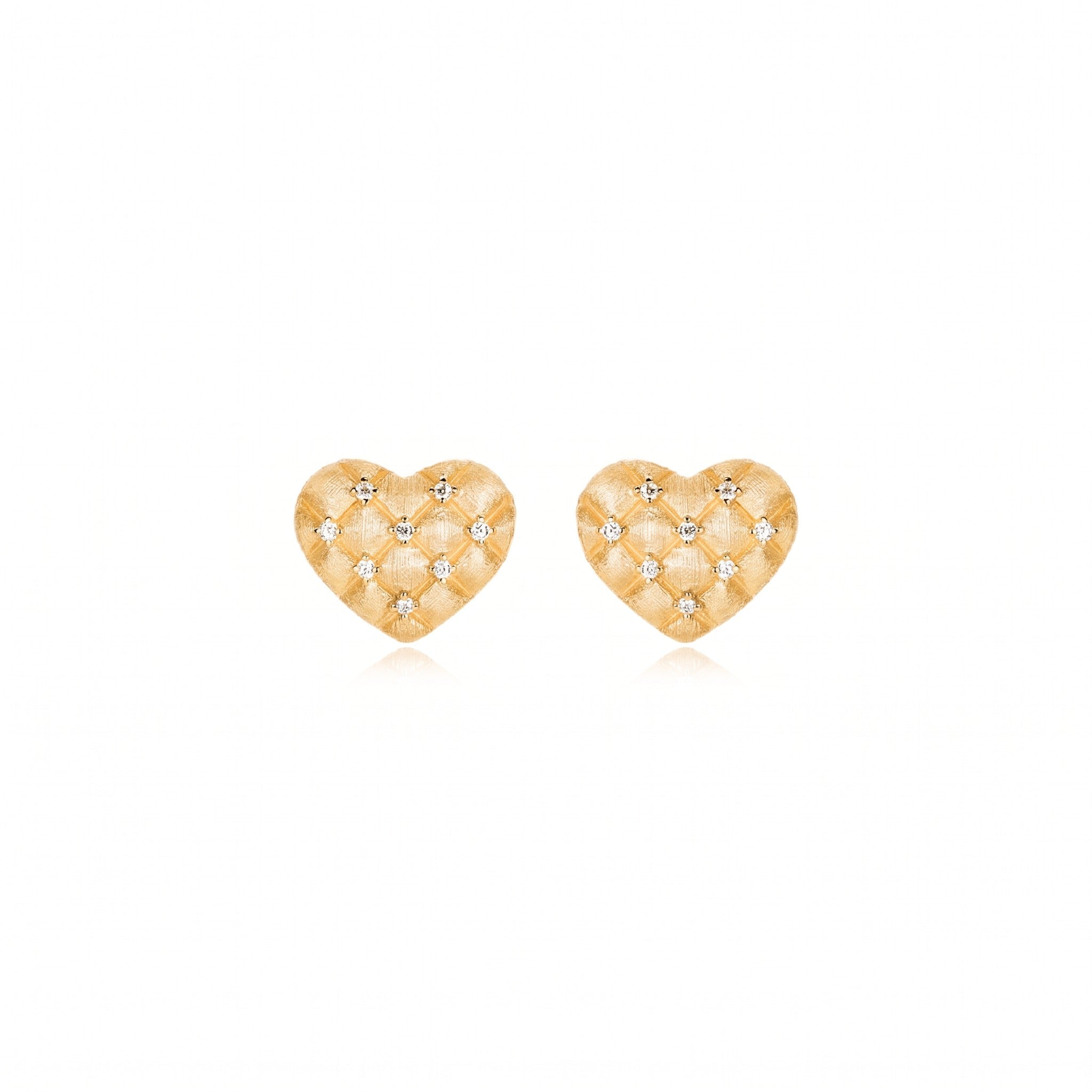 Woven Heart Sparkle Studs - Gem Vivi