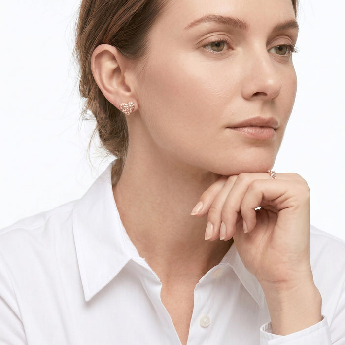Woven Heart Sparkle Studs - Gem Vivi