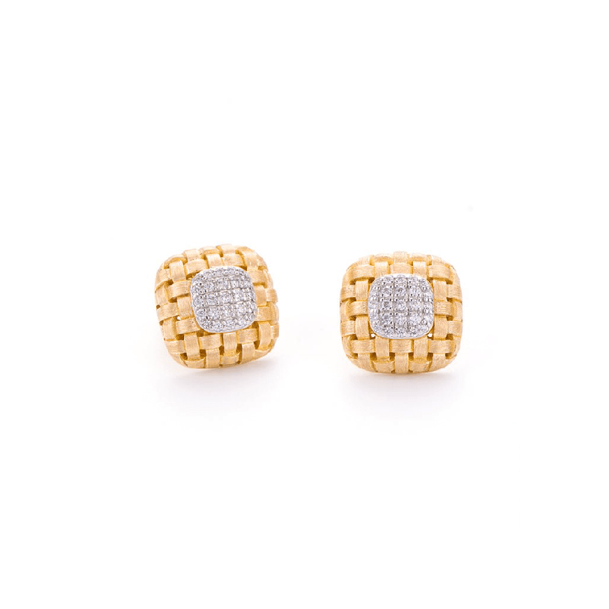 Woven Luxe Cushion Studs - Gem Vivi