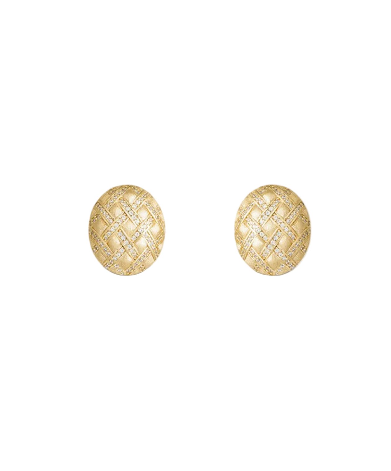 Woven Radiance Stud Earrings - Gem Vivi