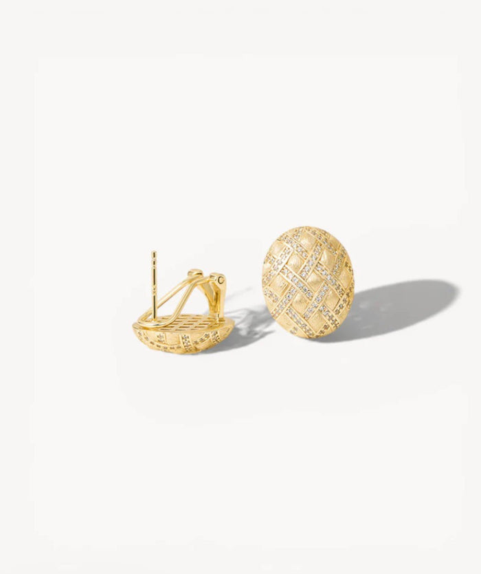 Woven Radiance Stud Earrings - Gem Vivi
