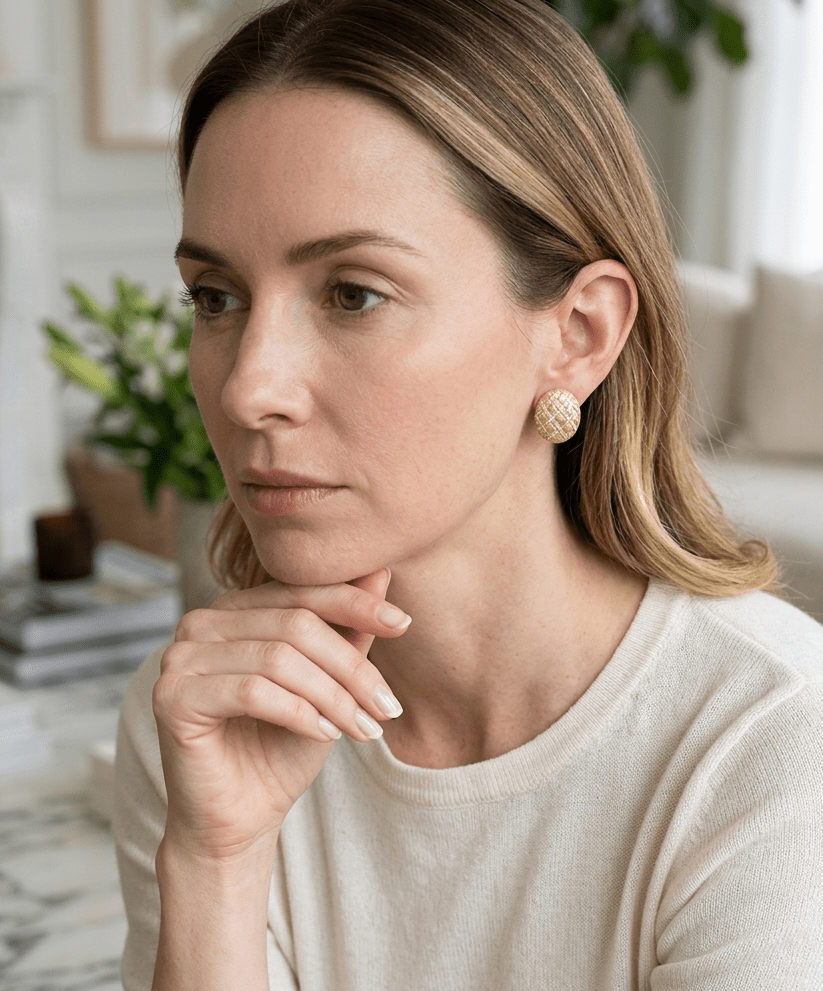 Woven Radiance Stud Earrings - Gem Vivi